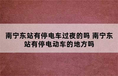 南宁东站有停电车过夜的吗 南宁东站有停电动车的地方吗